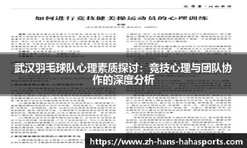 武汉羽毛球队心理素质探讨：竞技心理与团队协作的深度分析